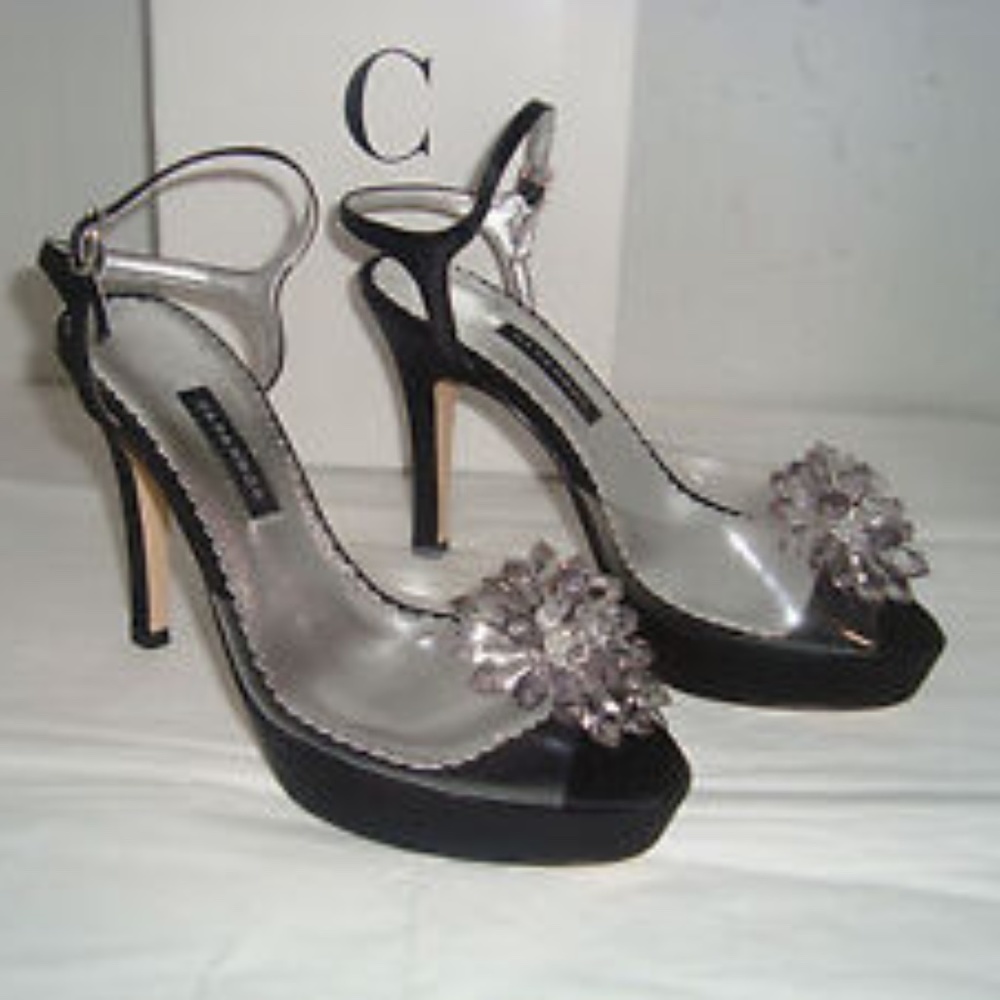 NEW CAPARROS LAVONNE CLEAR HIGH HEEL SHOES 7M